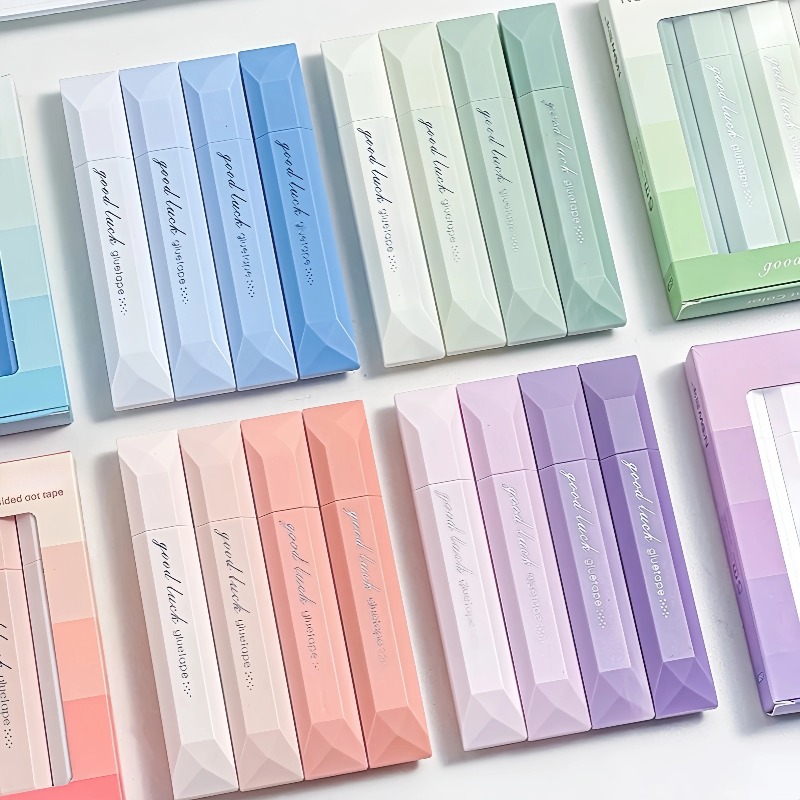 Sticky Note Dispenser - 4개입 그라데이션 컬러 접착 테이프, 펜