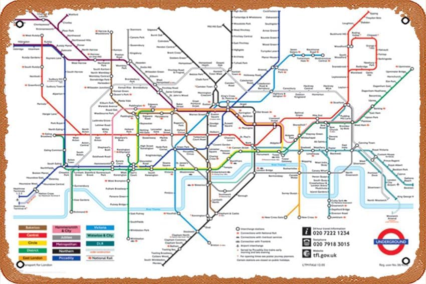 Home Office London - 런던 지하철 지도 - 포스터 레트로