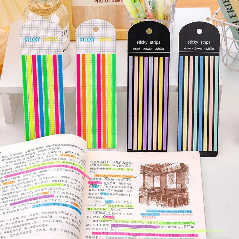 Sticky Note Dispenser - 1/2/4개 160매 투명 레인보우 인덱스 메모