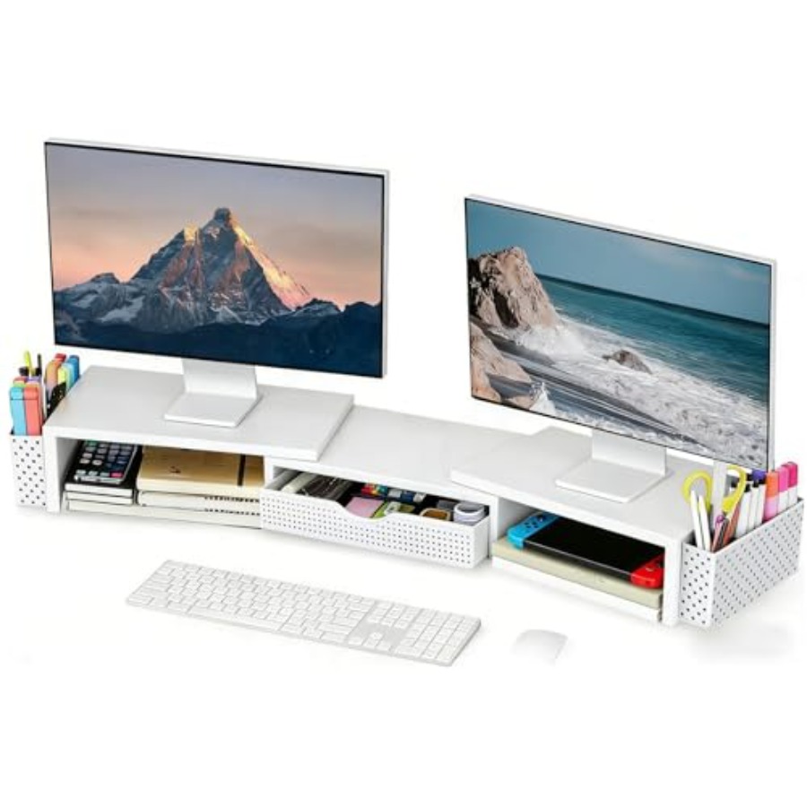 Monitor Riser Stand - 금속 책상 정리함 및 액세서리, 서랍과