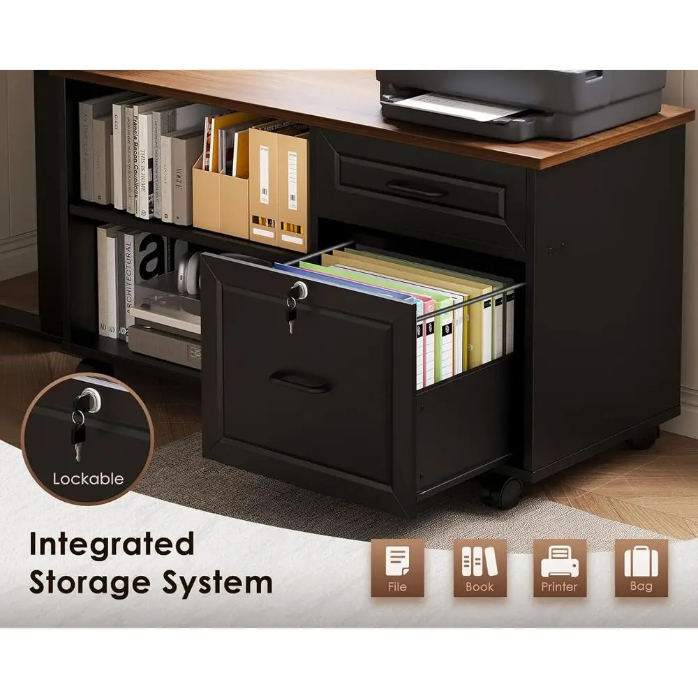 55인치 L자형 전동식 책상(서랍 및 캐비닛 포함),  - Home Office L Shaped Desk 리뷰 및 가격