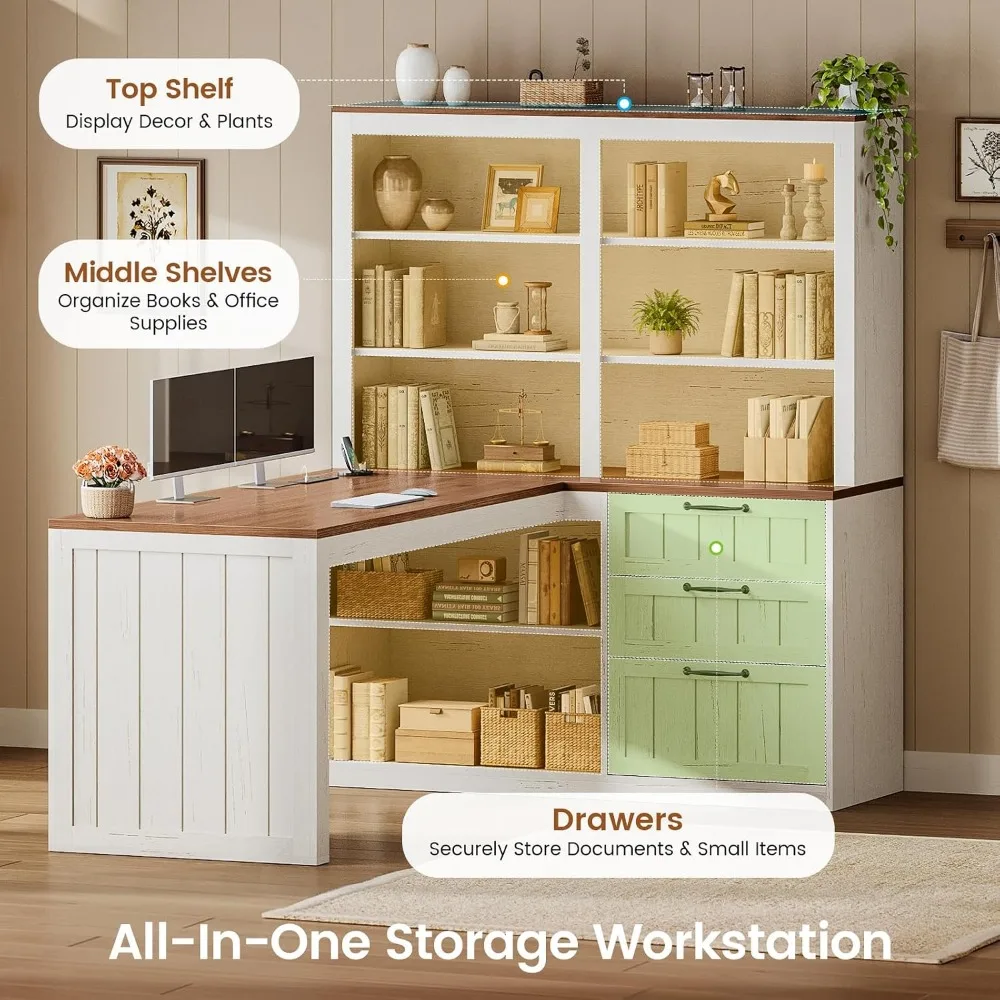 SEDETA 농가풍 L자형 컴퓨터 책상, 59인치 목재 - Home Office L Shaped Desk 리뷰 및 가격