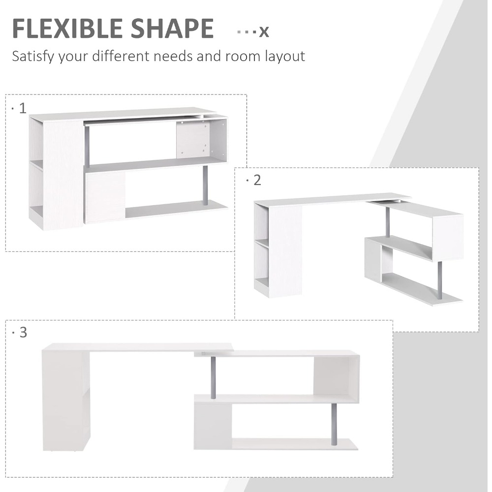 55인치 회전식 코너 컴퓨터 책상 - 모던한 L자형 회 - Home Office Shed 리뷰 및 가격