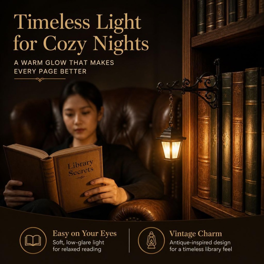 미니 빈티지 라이브러리 랜턴 북 누크 라이트, 따뜻한  - Home Office With Library 리뷰 및 가격