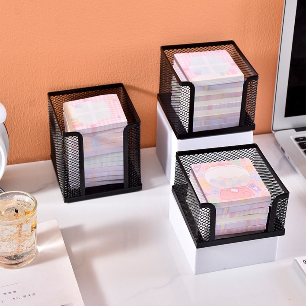 블랙 메쉬 종이 큐브 미니 메모 노트 패드 박스 홀더  - Sticky Note Dispenser 리뷰 및 가격