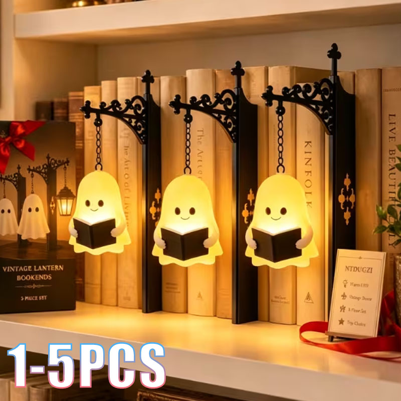 1-5PCS 할로윈 빈티지 LED 책꽂이 장식 조명,  - Home Office With Library 리뷰 및 가격