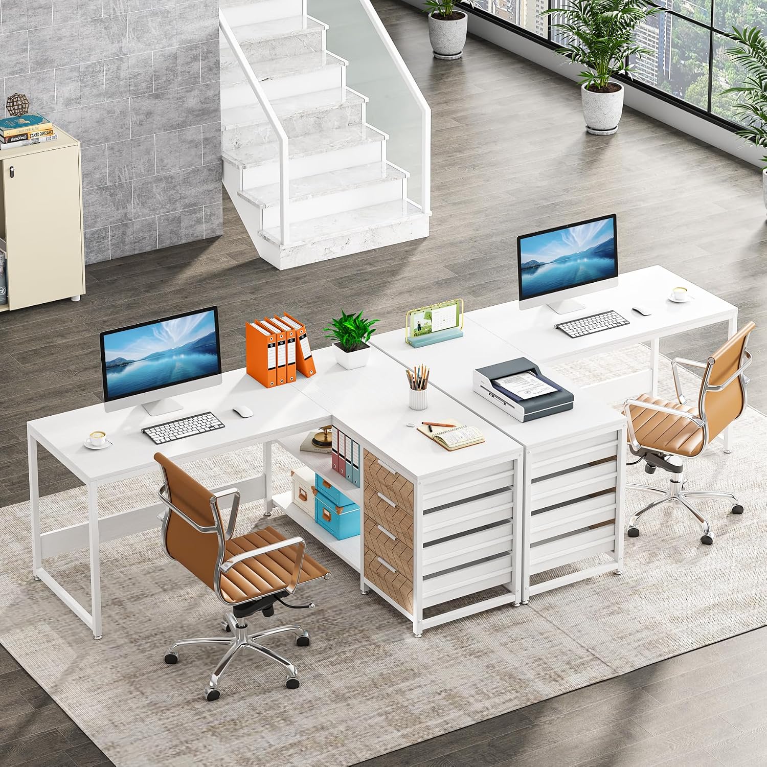 L자형 컴퓨터 책상(서랍 및 선반 포함), 59인치 양 - Home Office L Shaped Desk 리뷰 및 가격