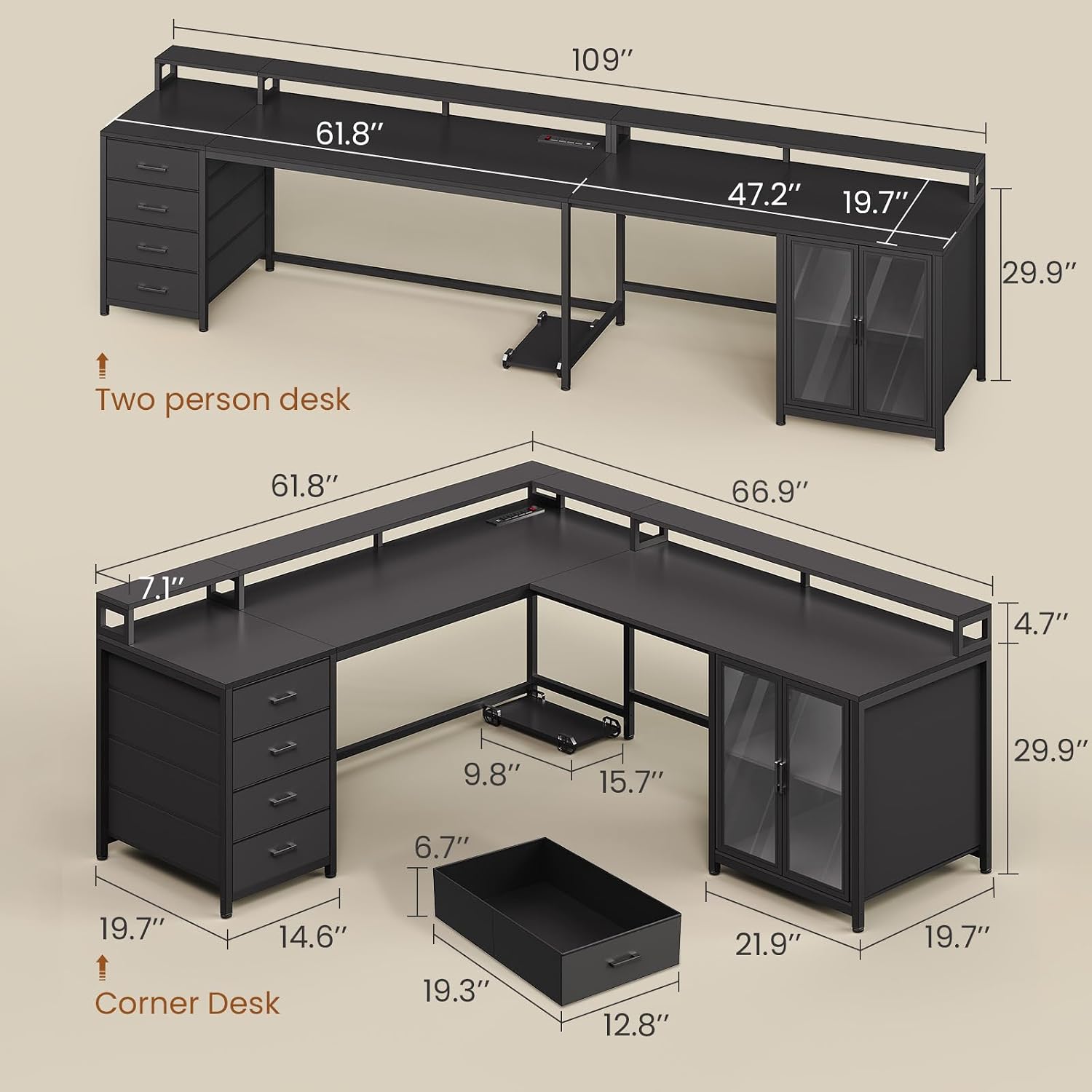 SEDETA L자형 게이밍 책상(서랍 4개 포함), 1 - Home Office L Shaped Desk 리뷰 및 가격