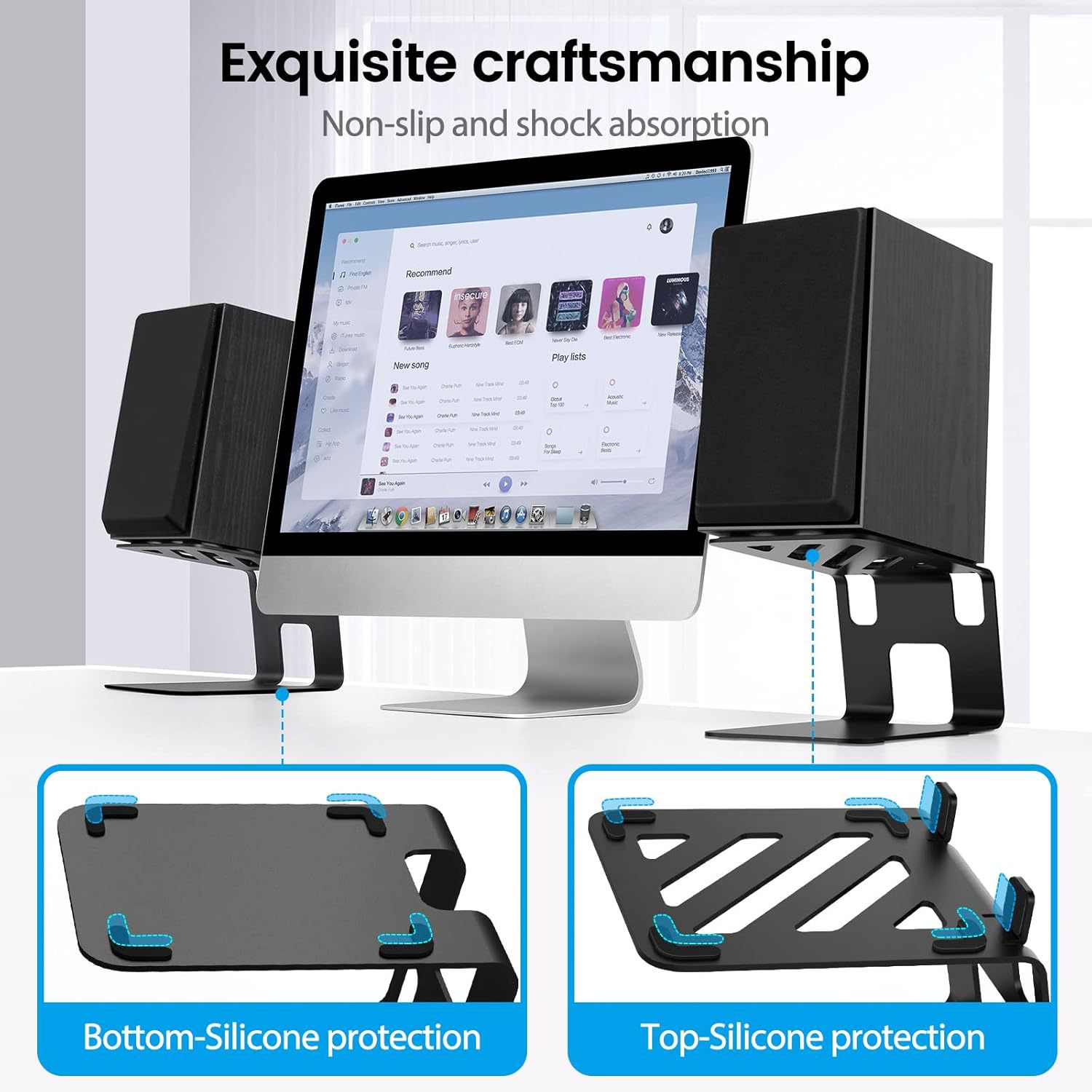 2개 세트 데스크탑 스피커 스탠드, 데스크탑 스튜디오  - Monitor Riser Stand 리뷰 및 가격