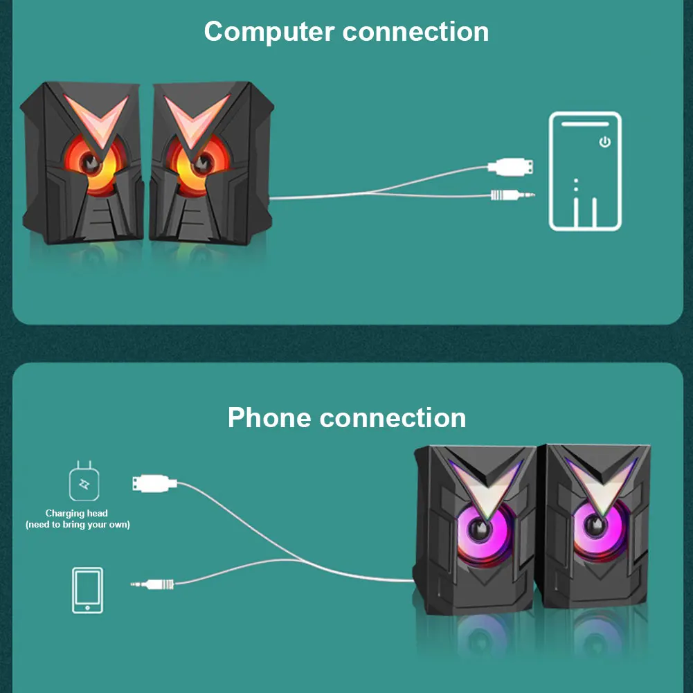 책상 미니 USB 스피커 귀여운 동물 눈 모양의 유선  - Home Office Of Amazon 리뷰 및 가격