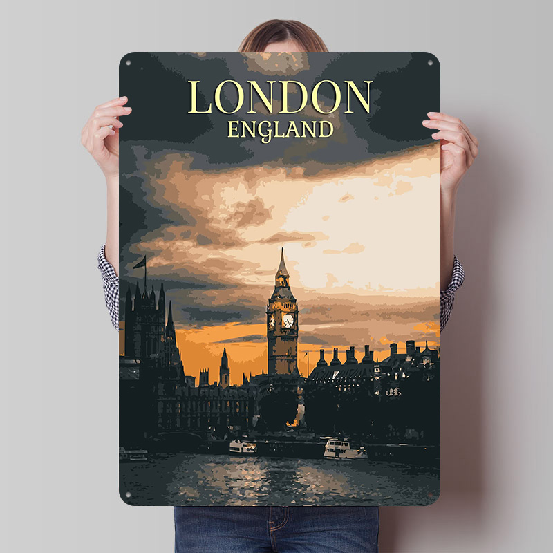 빈티지 런던 틴플레이트 포스터 맞춤형 벽 장식 레트로  - Home Office London 리뷰 및 가격