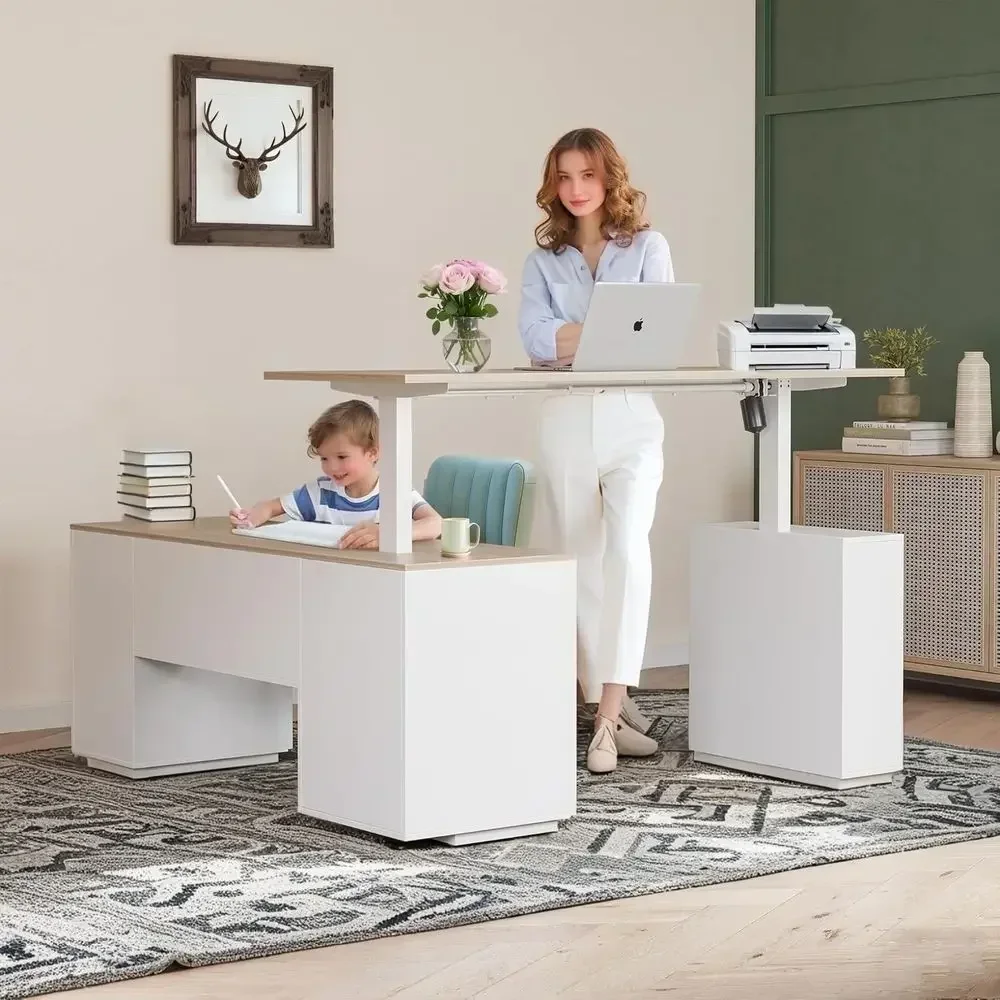 63형 L자형 임원용 스탠딩 데스크, 높이 조절 가능, - Home Office L Shaped Desk 리뷰 및 가격