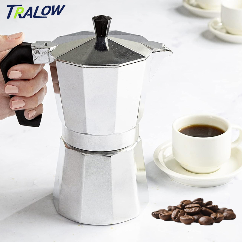 TRALOW 이탈리아식 스토브탑 에스프레소 메이커, 실 - Home Office Moka 리뷰 및 가격