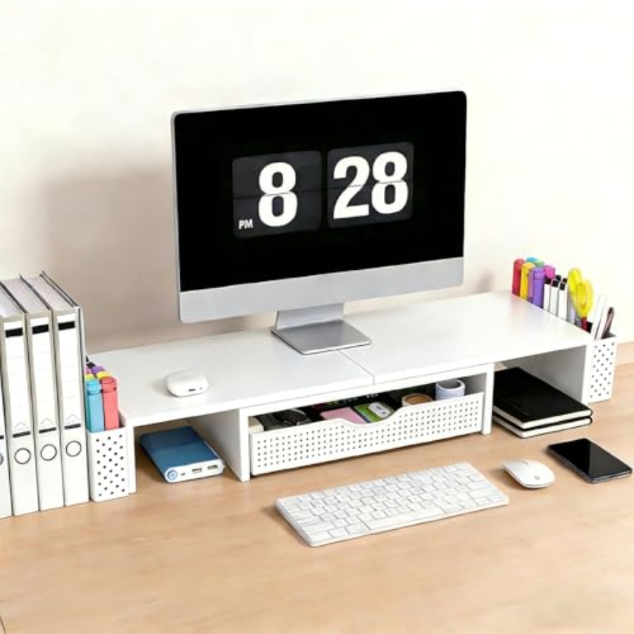 금속 책상 정리함 및 액세서리, 서랍과 2개의 펜 홀더 - Monitor Riser Stand 리뷰 및 가격