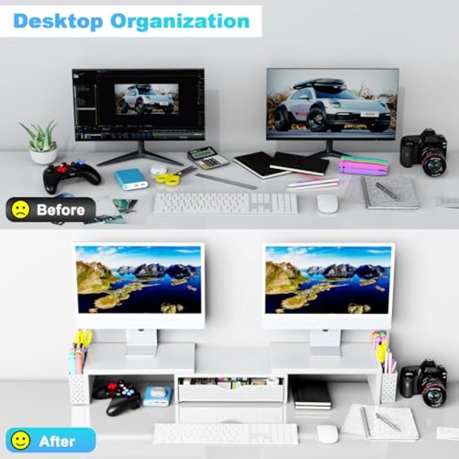 금속 책상 정리함 및 액세서리, 서랍과 2개의 펜 홀더 - Monitor Riser Stand 리뷰 및 가격