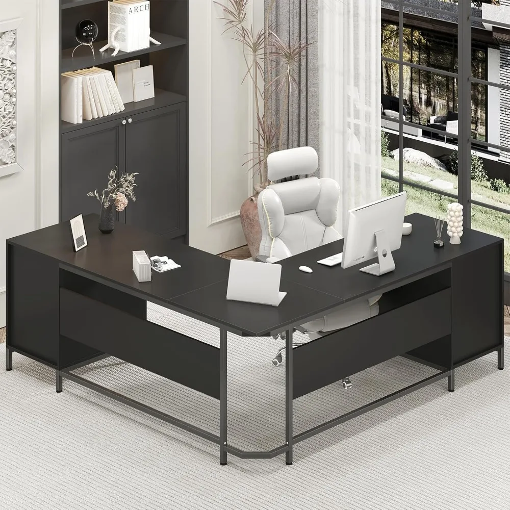 TVU 59'' L자형 책상(6개의 나무 서랍 포함), - Home Office L Shaped Desk 리뷰 및 가격